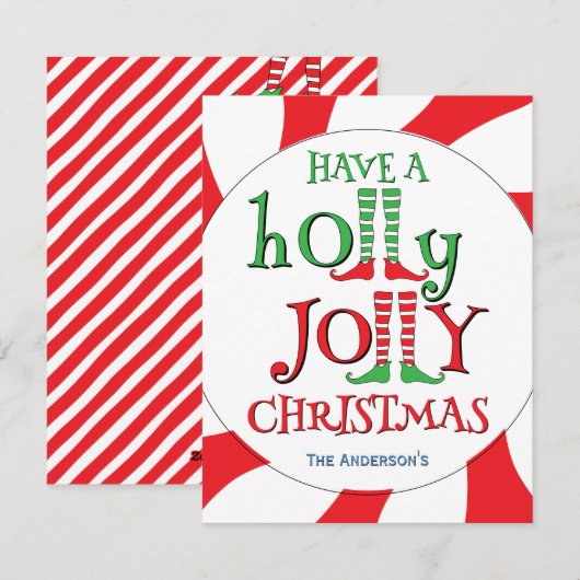 Elf Benen Kerst Kerstmis Snoep Overload Feestdagenkaart (Voorkant / Achterkant)