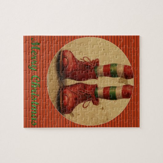 Elf benen kerst puzzel legpuzzel (Horizontaal)