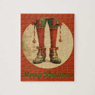 Elf benen kerst puzzel legpuzzel