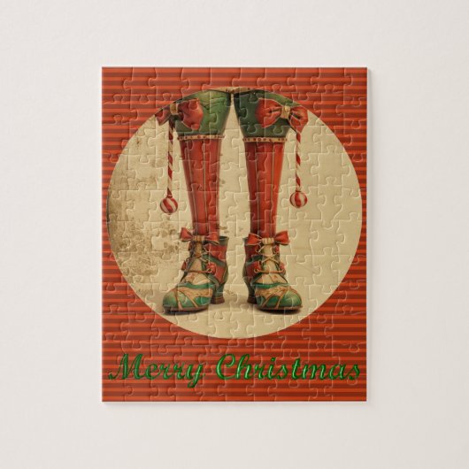 Elf benen kerst puzzel legpuzzel (Verticaal)