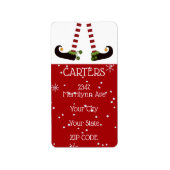 Elf benen, veranderlijke rode achtergrond retour a etiket (Voorkant)