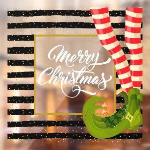 Elf Benen Vrolijke Kerstvakantie Raamsticker