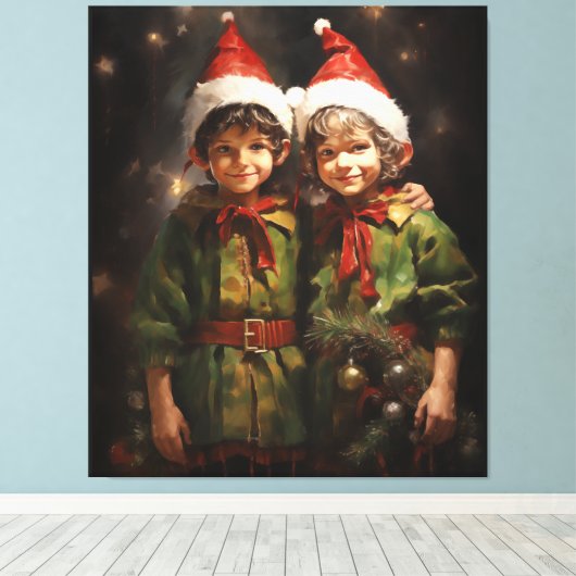 Elf Bestie Vrienden Canvas Afdruk (Insitu (Houten vloer))