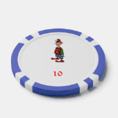 Elf Bij Aandacht blauw 10 gestreepte poker chip (Enkel)