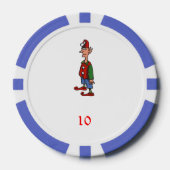 Elf Bij Aandacht blauw 10 gestreepte poker chip (Voorkant)