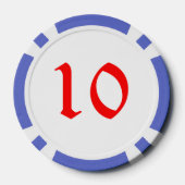 Elf Bij Aandacht blauw 10 gestreepte poker chip (Achterkant)