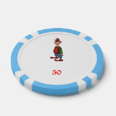 Elf Bij Aandacht lichtblauw 50 gestreepte pokerchi Poker Chips (Enkel)