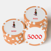 Elf bij Aandacht sinaasappel 5000 gestreepte pooks Poker Chips (Opstapeling)