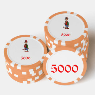 Elf bij Aandacht sinaasappel 5000 gestreepte pooks Poker Chips