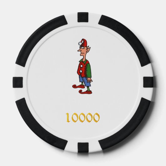 Elf Bij Aandacht zwart goud 10K gestreepte pokerch Poker Chips (Voorkant)