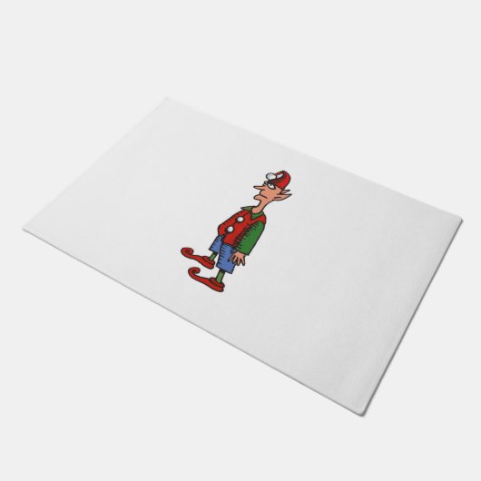 Elf bij attentie deurmat (Schuin)