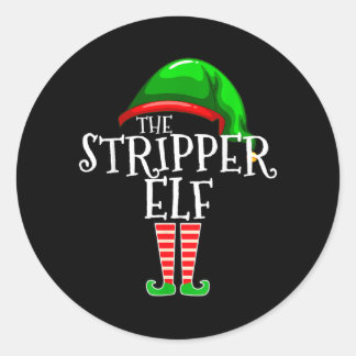 Elf bijpassend gezinskerstcadeau vuile set ronde sticker
