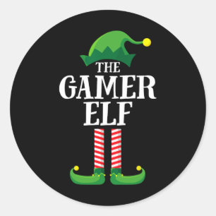 Elf bijpassende familie groep kerstfeest ronde sticker