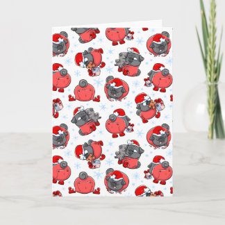 Elf Black Pugs-kerstkaart Kaart