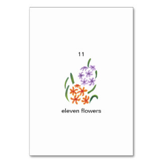 Elf bloemen, aangepaste nummer flashcards kaart