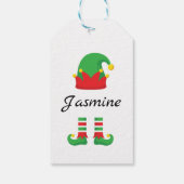 Elf Body Kinder Name Kerstmis Cadeaulabel (Achterkant)