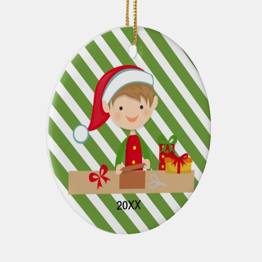 Elf Boy in Workshop Ornament (Rechts)
