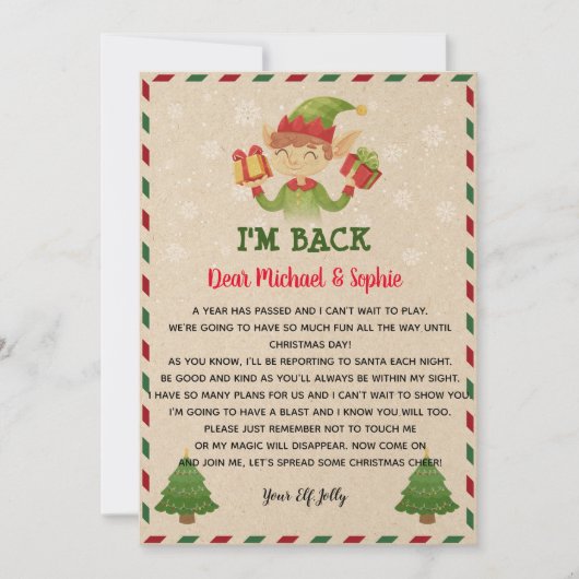 Elf Briefsjabloon Kaart (Voorkant)