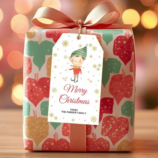 Elf cadeau labels, Christmas favourtags Cadeaulabel