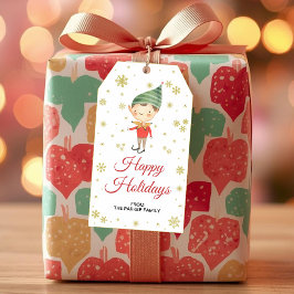 Elf-cadeautags | Kerstfeestag voor feestgunstjes Cadeaulabel