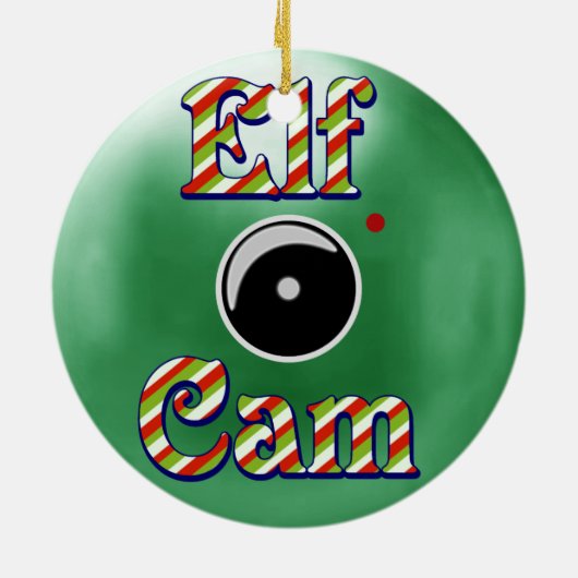 Elf Cam-kerstversiering/Elf-camera Noordpool Keramisch Ornament (Achterkant)