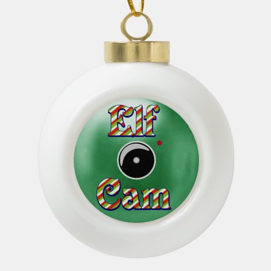 Elf Cam-kerstversiering/Elf-camera Noordpool Keramische Bal Ornament (Voorkant)