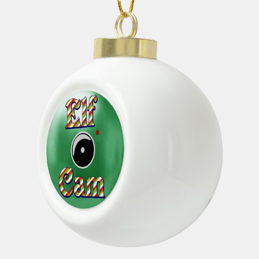 Elf Cam-kerstversiering/Elf-camera Noordpool Keramische Bal Ornament (Rechts)