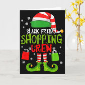 Elf Christmas Black Shopng Funny Friday Shopng Cre Kaart (Gele Bloem)