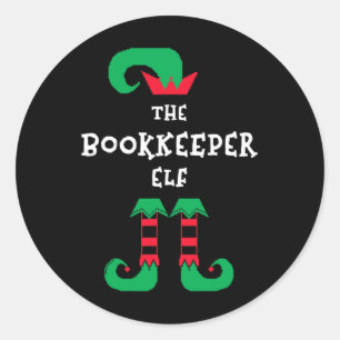 Elf Christmas Bookkeeping Xmas Ronde Sticker