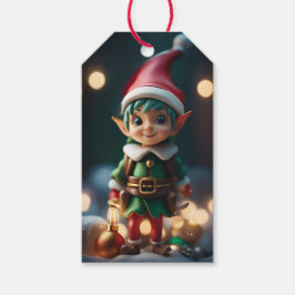 Elf Christmas Holiday Gift Label Cadeaulabel