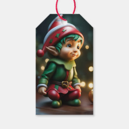 Elf Christmas Holiday Gift Label Cadeaulabel
