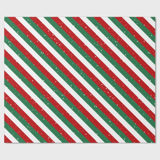 Elf Christmas Stripes • Red, Green & White Pattern Cadeaupapier (Vlak)