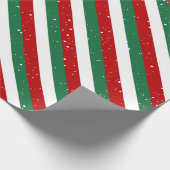 Elf Christmas Stripes • Red, Green & White Pattern Cadeaupapier (Hoek)