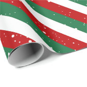 Elf Christmas Stripes • Red, Green & White Pattern Cadeaupapier (Rol Hoek)