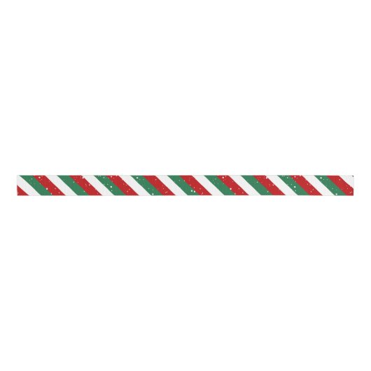 Elf Christmas Stripes • Red, Green & White Pattern Grosgrain Lint (Voorkant)