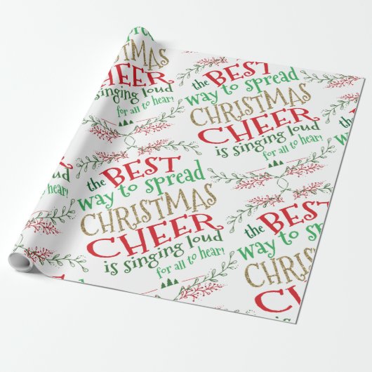 Elf Christmas Wrapping Paper Christmas Cheer Cadeaupapier (Uitgerold)