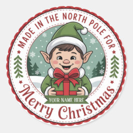 Elf-Crafted Holiday Badge Sticker