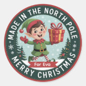 🧵 Elf-Crafted Holiday Badge Sticker (Voorkant)