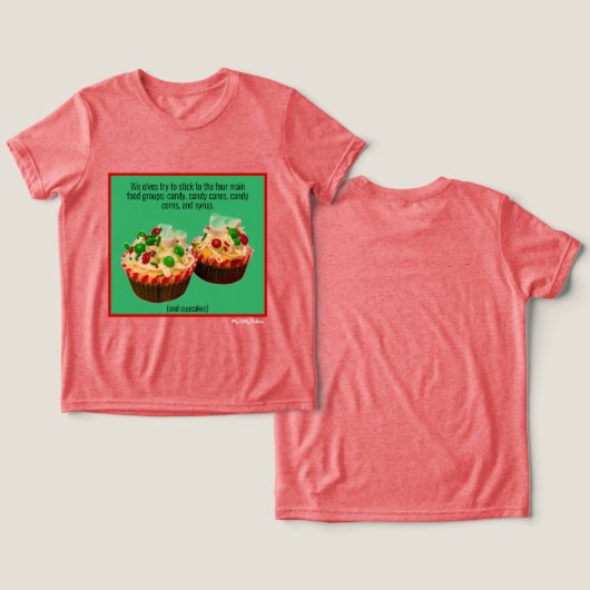 Elf Cupcakes Tri-Blend Shirt (Ontwerp Voorkant & Achterkant)