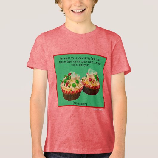 Elf Cupcakes Tri-Blend Shirt (Voorkant)