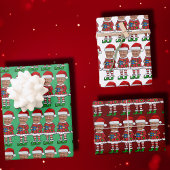 Elf Custom Gezicht foto Elf Kerstmis Grappige Trum Inpakpapier Vel