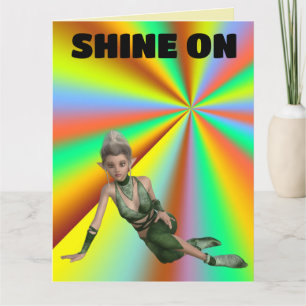 ELF CUTE GIRL SHINE ON BIRTHDAY Wenskaart Kaart