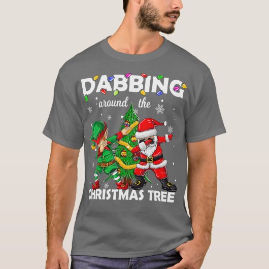 Elf Dabbing Santa Shirt Kinder Jongens Mannen Clau (Voorkant)