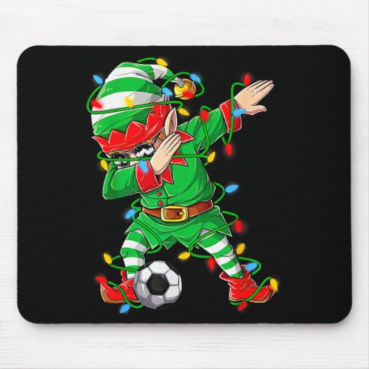 Elf Dabbing Soccer Player Christmas Dab Xmas Muismat (Voorkant)
