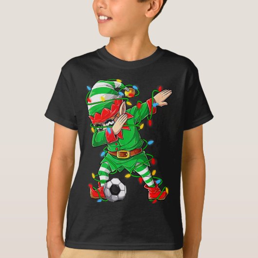 Elf Dabbing Soccer Player Christmas Dab Xmas  T-shirt (Voorkant)