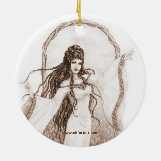 Elf Dancing Keramisch Ornament (Achterkant)