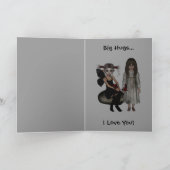 Elf Dark Wolf Raven Undead RoseMary Happy Birthday Kaart (Binnen)