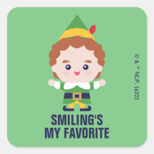 Elf de Film Cute Buddy Vierkante Sticker