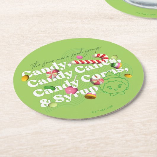 Elf de Film | De vier belangrijkste voedselgroepen Ronde Kartonnen Onderzetter (Gebogen)