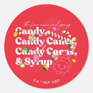 Elf de Film   De vier belangrijkste voedselgroepen Ronde Sticker